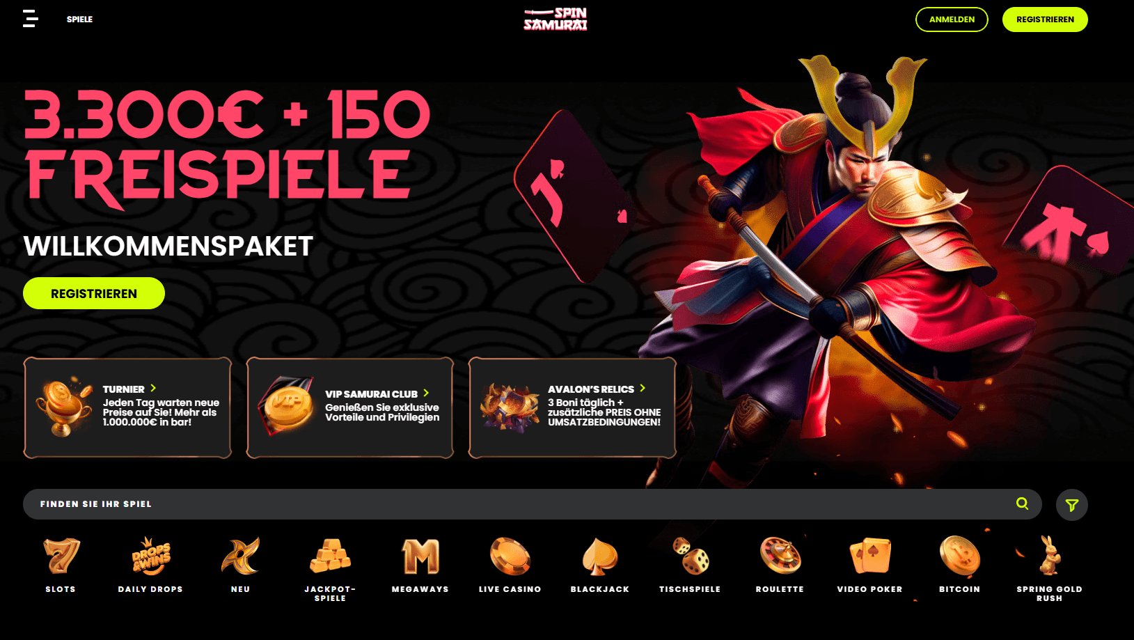 Spin Samurai Casino ohne deutsche Lizenz